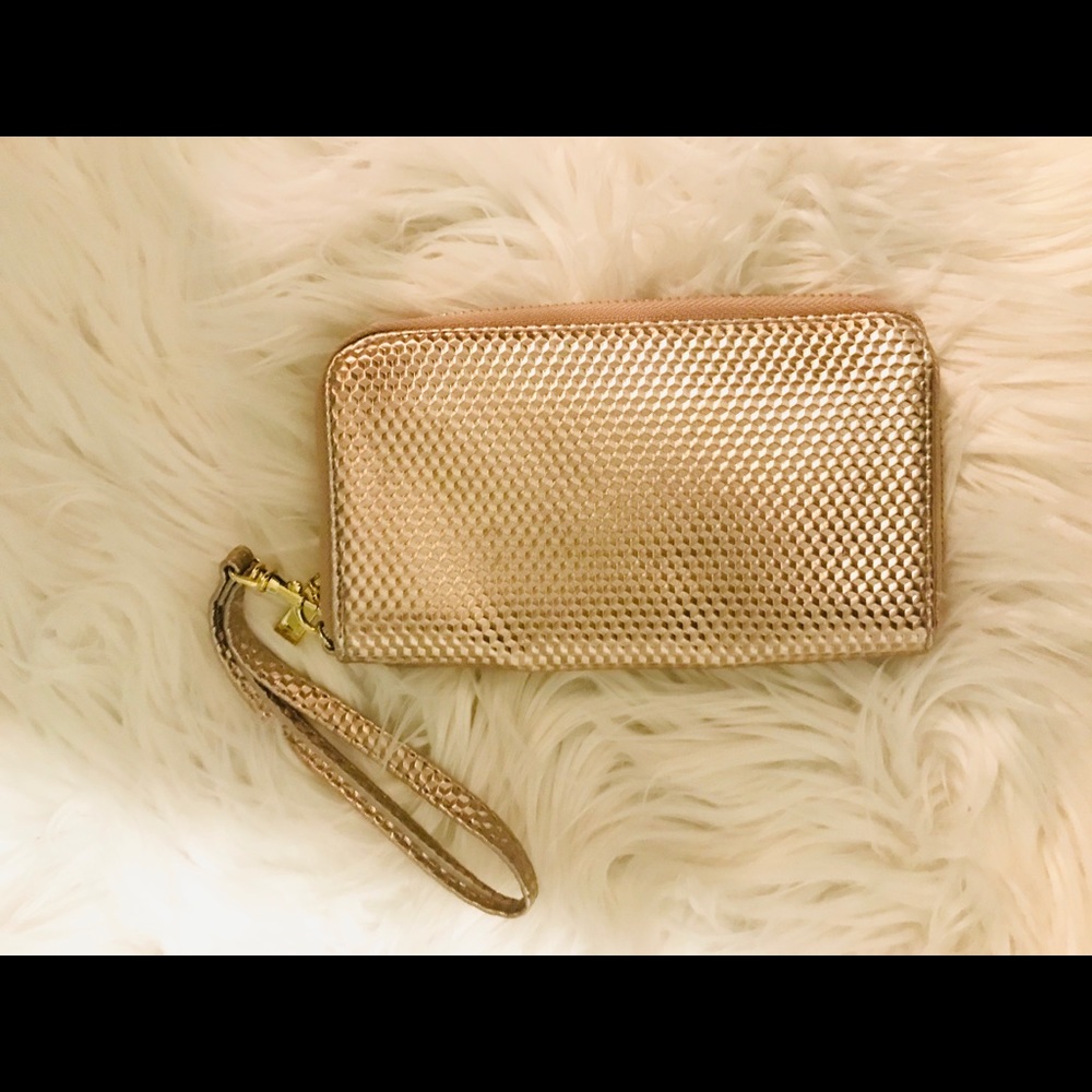 Metallic clutch Rose gold